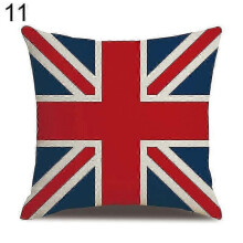 (11) London Characters Flag Bus Linen Cushion Throw Pillow Cover Case Pillowcase