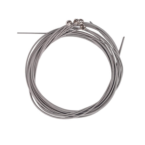 Bass Guitar Strings, Stainless Steel 4pcs 4String Set, Bright Tone Long Lasting, Silver