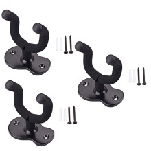 Guitar Wall Hangers 3 Pack, Heavy Duty Metal Wall Mount Hooks with LED Light for Guitar and Violin