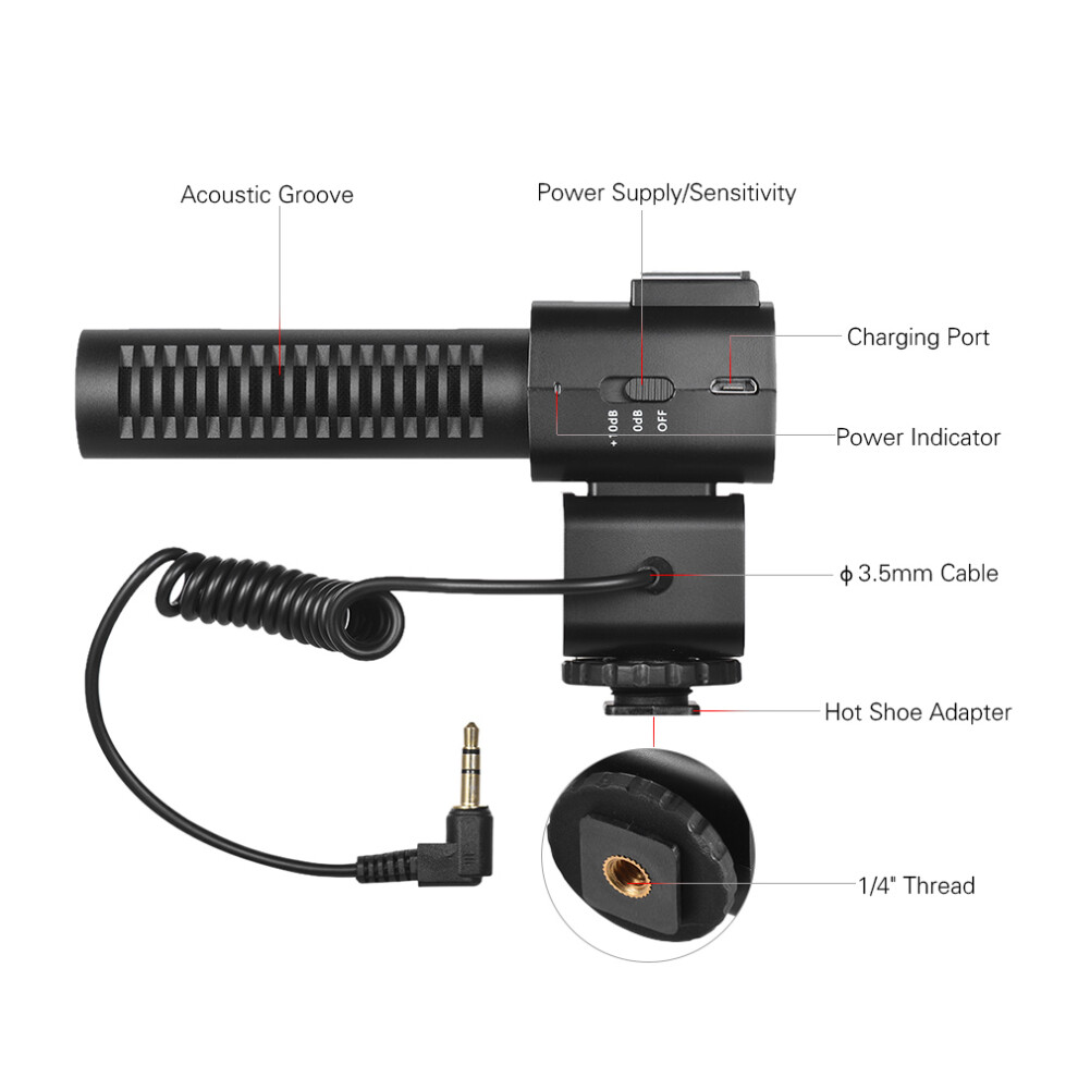Cm-520 Super Cardioid External Microphone For Dslr & Video Cameras 7671388625722