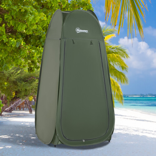 Outsunny Tienda de Ducha Verde 100 x 100 x 185cm 1