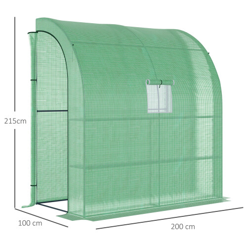 Outsunny Invernadero Verde 200 x 100 x 215 cm 2