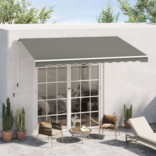 Outsunny Toldo Manual Retráctil Gris 350 x 250 cm 1