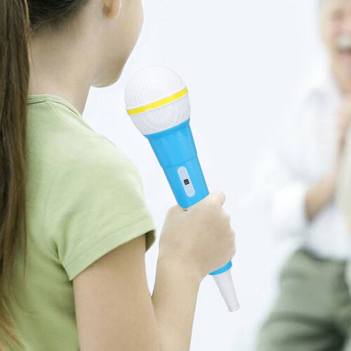 Microphone Toy Safe Odorless for Kids Fake Microphone Blue Performance Prop 2