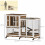 PawHut Conejera de Madera Bicolor 110 x 50 x 86 cm 3