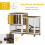 PawHut Conejera de Madera Bicolor 110 x 50 x 86 cm 5