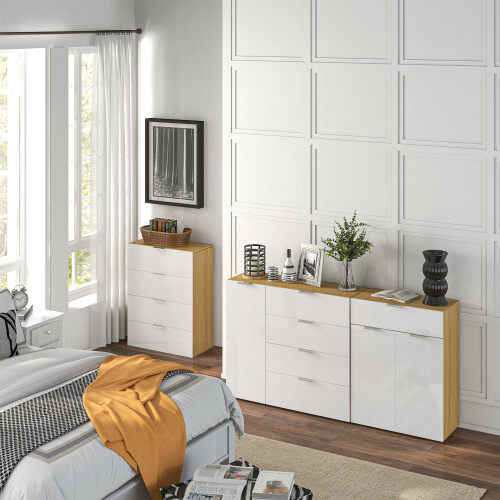 Homcom Aparador de Salón Blanco 105 x 35 x 92 cm 1