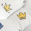 Baby Bath Cushion Support Seat Pillow White Crown Pattern Adjustable White 9
