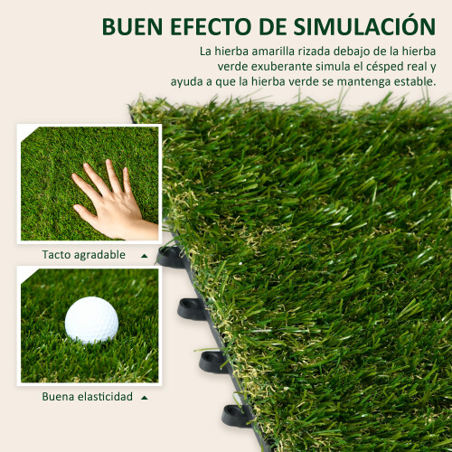 Outsunny Césped Artificial Verde 30 x 30 x 3.5 cm 1