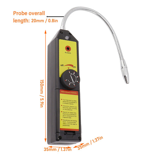 Halogen Refrigerant Leak Detector ABS 6gr/yr 20cm 1