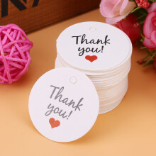 100pcs White Handmade Round Wedding Favor Tags 3.5cm DIY Gift Labels