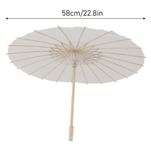 Kids Paper Parasol, White, Bamboo DIY 58cm/22.8in 1