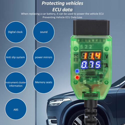 Automotive Battery Tester 12V, OBD, 135cm Cable 1