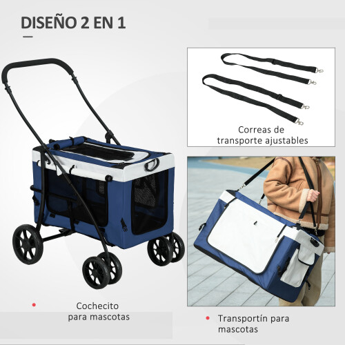 PawHut Carrito para Perro Azul 81 x 58 x 97.5 cm 2