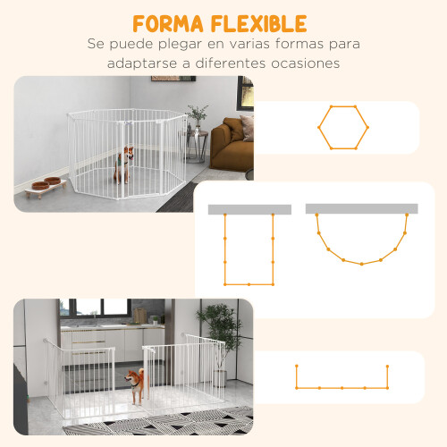 PawHut Parque para Perros Blanco 154 x 154 x 90 cm 2