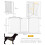 PawHut Barrera para Perros Blanco 206 x 90 cm 3