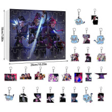 (B) K-pop Demon Hunters Acrylic Advent Calendar Set 24 Days Surprise Gift Box for Fans & Kids