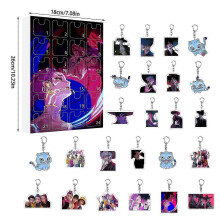 (F) K-pop Demon Hunters Acrylic Advent Calendar Set 24 Days Surprise Gift Box for Fans & Kids