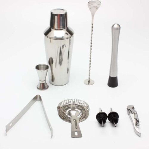 10-Piece Cocktail Shaker Set, Stainless Steel Bartender Tool, 750ml 1