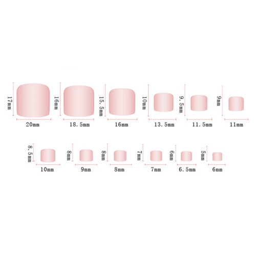 Glossy Pink Black False Toenails for Manicure Lovers 2