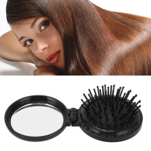 Portable Mini Round Hair Brush Folding Cushion for Straight & Curly Hair