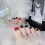 Glossy Pink Black False Toenails for Manicure Lovers 10