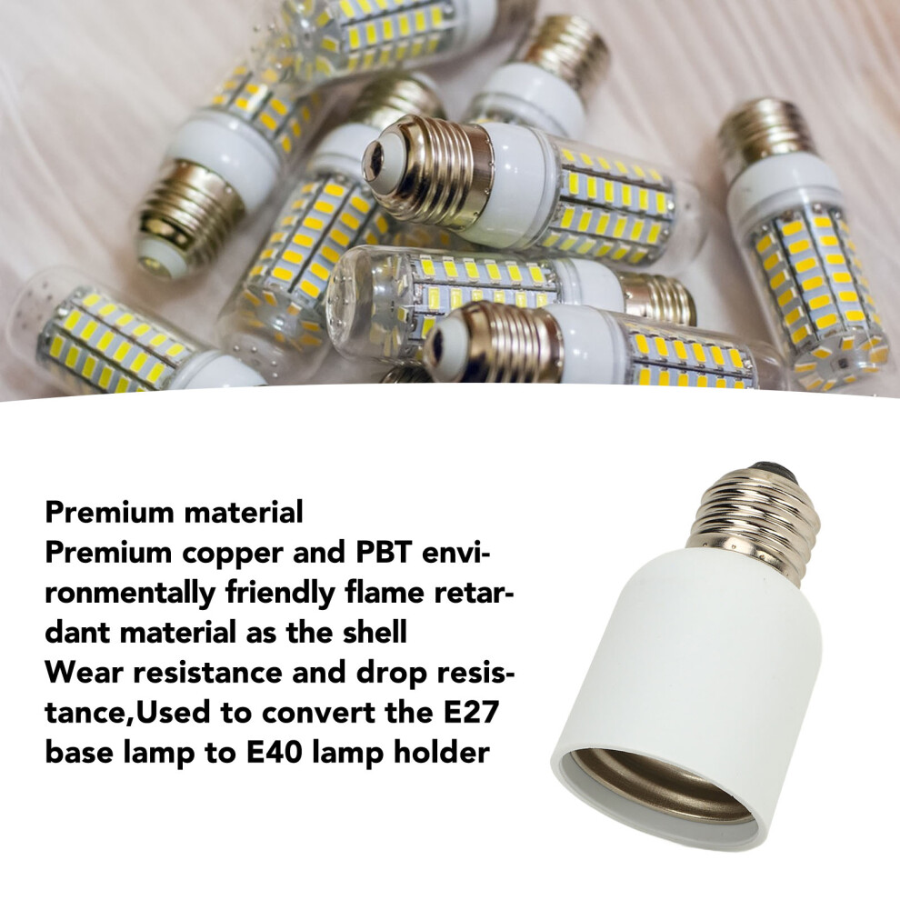 2x E27-E40 Bulb Base Adapter Fireproof