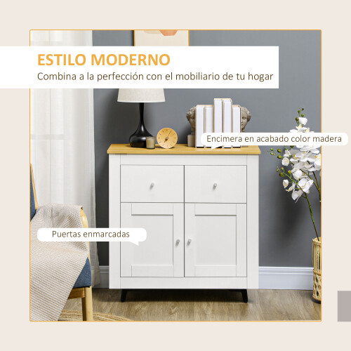 Homcom Aparador Blanco 78 x 35 x 80 cm 1