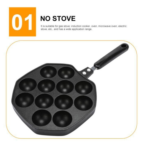 Τηγάνι - Tokoyaki - 12 τρύπες - Αντικολλητικό - Κράμα αλουμινίου - 33x18 cm 1