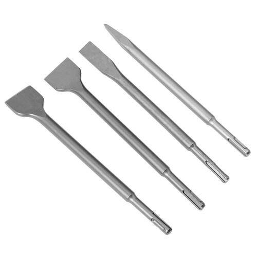4Pcs Round Shank Chisel Bit Kit 40CR for Concrete