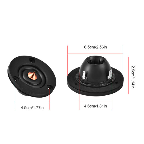 2" 4Ohm 30W Silk Dome Tweeter Pair Black