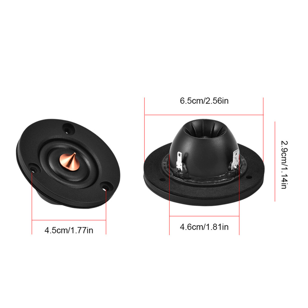 2" 4Ohm 30W Silk Dome Tweeter Pair Black 7444352519132