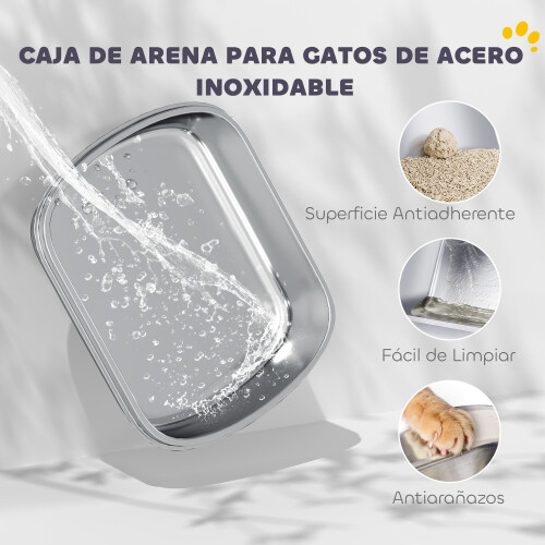 PawHut Arenero para Gato Blanco 52.4 x 41.3 x 42 cm 2