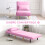 Homcom Sofá Cama Individual Rosa 72 x 75 x 85 cm 4