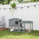PawHut Conejera de Exterior Gris 150 x 45 x 85 cm 2