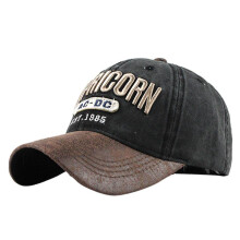 (Black, Int: One size) RR Unisex Outdoor High Quality Cotton Embroidered Unisex Adjustable Baseball Cap