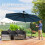 Outsunny Parasol Excéntrico Azul 380 x 345 x 256 cm 6