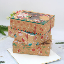 (15 Packs) Christmas Paper Cookie Boxes Easy to Assemble Premium Material Chocolate Candy Box Suitable for Muffins Truffles Pastrie