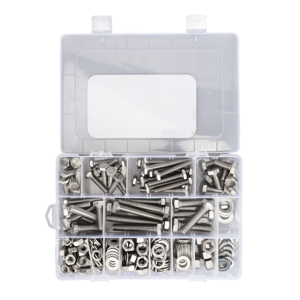 246Pcs Stainless Hex Screw Bolts Nuts Kit