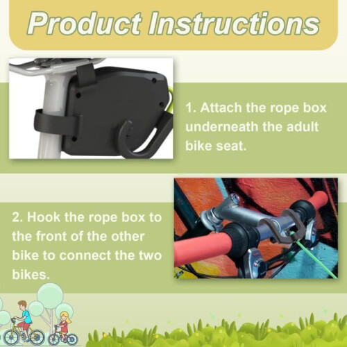 Child's Bike Pull-Up Bar, Retractable Bike Towing System, Bicycle Pull Rope Belt 2