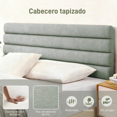 Homcom Cabecero de Cama Gris 140 x 10 x 126 cm 2