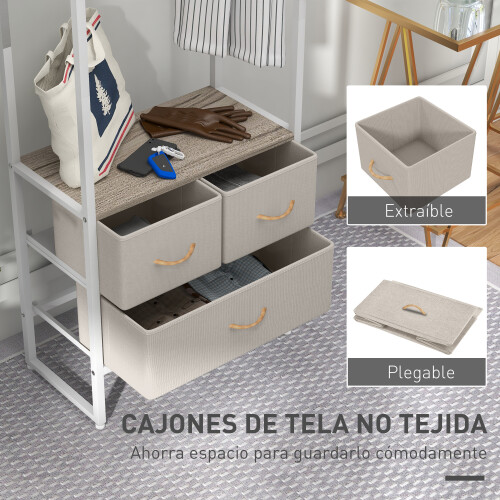 Homcom Perchero de Ropa Marrón 58.5 x 30 x 178 cm 2