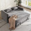 Convertible Pull-out Linen Upholstered Sofa Bed, Grey 2