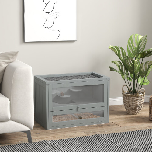 PawHut Jaula para Hámster Gris 60 x 35 x 42 cm 1