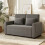 Convertible Pull-out Linen Upholstered Sofa Bed, Grey 3
