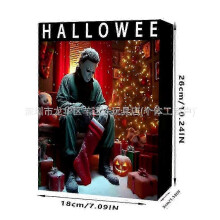 (L) Christmas Advent Calendar New Halloween Doomsday Calendar Blind Box Ornaments New Halloween Blind Box Toys Creative