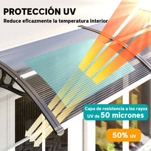 Outsunny Marquesina Exterior Negro 196 x 75 x 23 cm 1