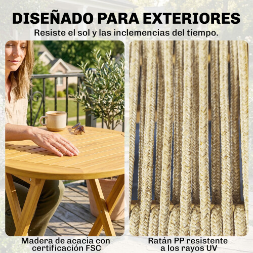 Outsunny Conjunto de Bistró Marrón 48 x 55.5 x 88 cm 1