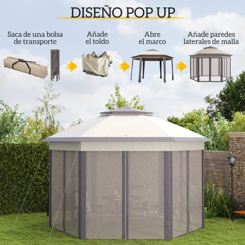 Outsunny Carpa Plegable Bicolor 405 x 340 x 285 cm 1
