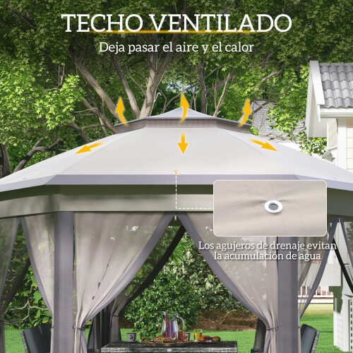 Outsunny Carpa Plegable Bicolor 405 x 340 x 285 cm 2